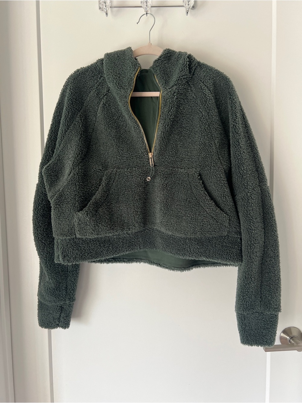 lululemon athletica Olive Green Sherpa Half-Zip Hoodie